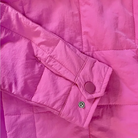 Quilted Pullover Packable Puffer Jacket Oversized Barbie Bubblegum Pink NWOT - Picture 12 of 13